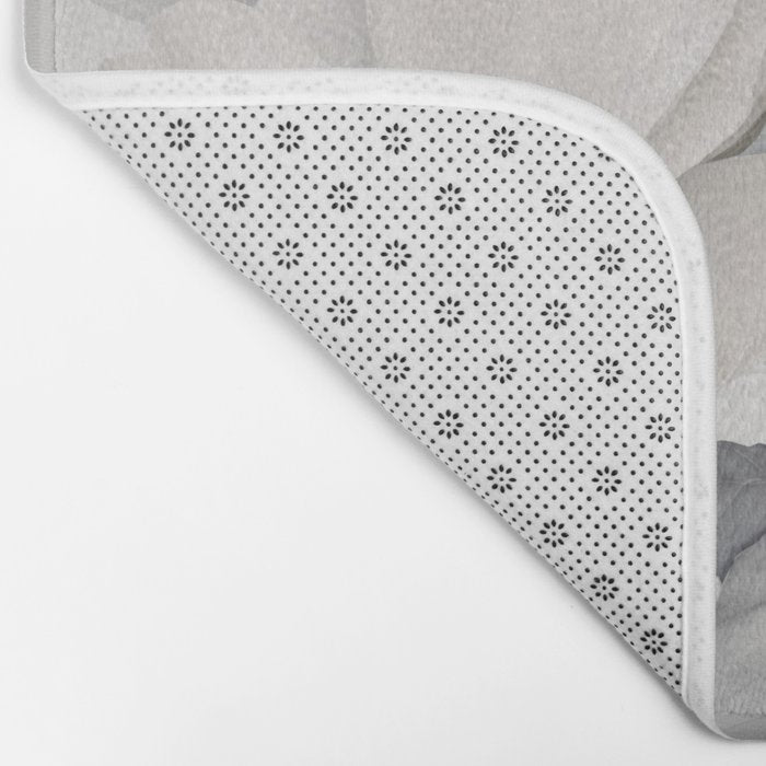 Graceful Calm Blooming Scene Ivory Grey Bath Mat Gallery Image 2