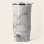 Graceful Calm Blooming Scene Ivory Grey Travel Mug Gallery Image 1