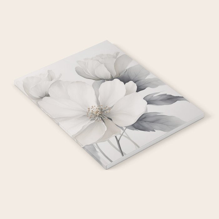 Graceful Calm Blooming Scene Ivory Grey Notebook Gallery Image 1