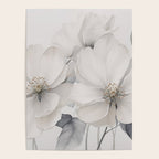 Graceful Calm Blooming Scene Ivory Grey Poster Gallery Image 4