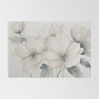 Graceful Calm Blooming Scene Ivory Grey Rug Gallery Image 2