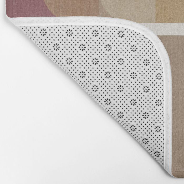 Earth Tones Modern MCM Colorful Art Bath Mat Gallery Image 2