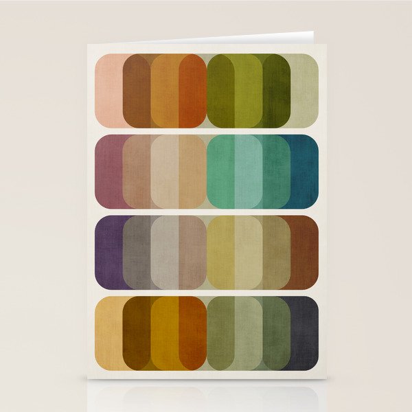 Earth Tones Modern MCM Colorful Art Stationery Card Gallery Image 2