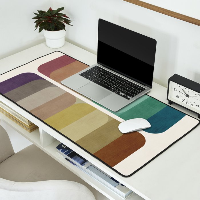 Earth Tones Modern MCM Colorful Art Desk Mat Gallery Image 2