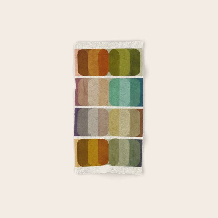 Earth Tones Modern MCM Colorful Art Bath Towel Gallery Image 1