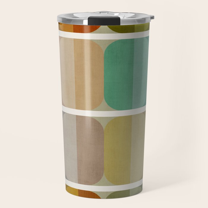 Earth Tones Modern MCM Colorful Art Travel Mug Gallery Image 1