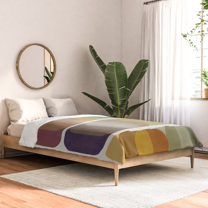 Earth Tones Modern MCM Colorful Art Comforter Gallery Image 2
