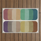 Earth Tones Modern MCM Colorful Art Outdoor Rug Gallery Image 1
