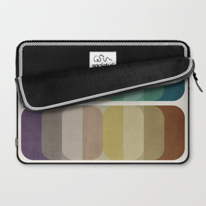 Earth Tones Modern MCM Colorful Art Laptop Sleeve Gallery Image 2