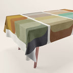 Earth Tones Modern MCM Colorful Art Tablecloth Gallery Image 1