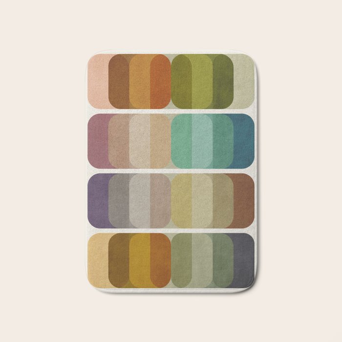 Earth Tones Modern MCM Colorful Art Bath Mat Gallery Image 1