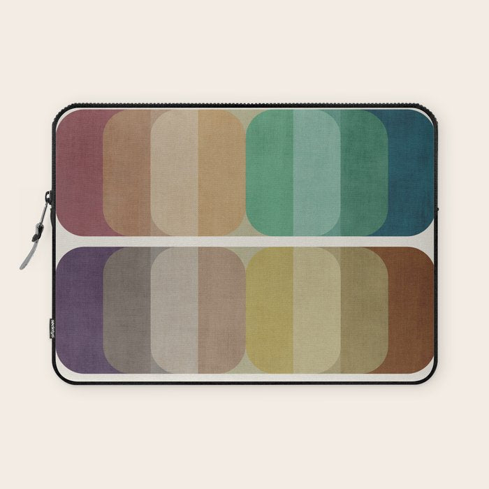 Earth Tones Modern MCM Colorful Art Laptop Sleeve Gallery Image 1