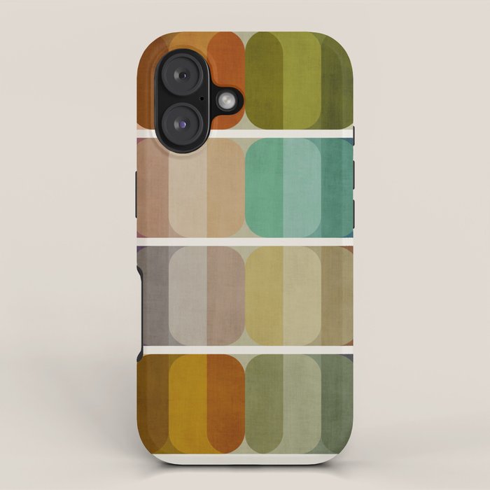 Earth Tones Modern MCM Colorful Art iPhone Case Gallery Image 1