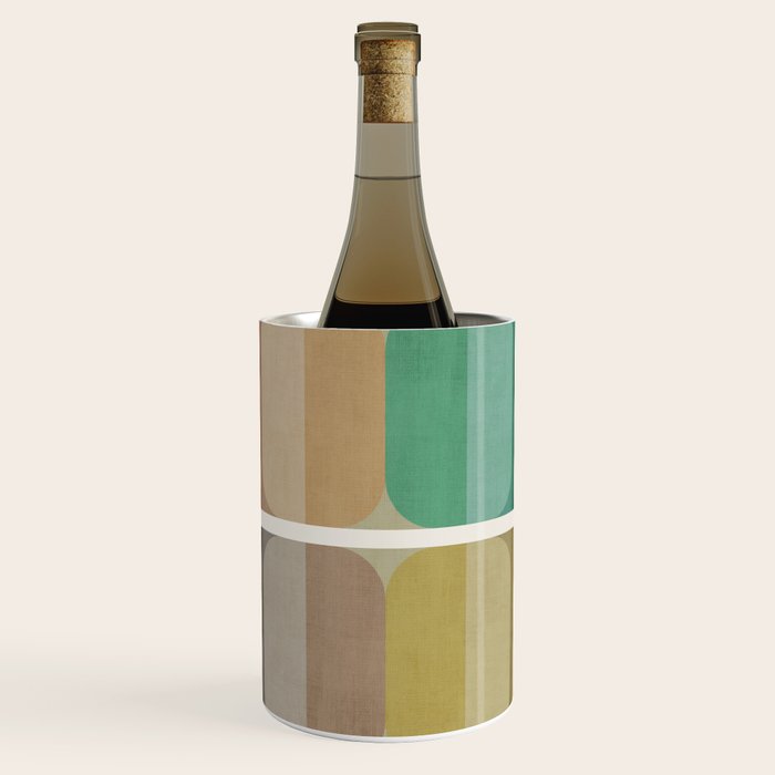 Earth Tones Modern MCM Colorful Art Wine Chiller Gallery Image 1