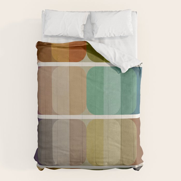 Earth Tones Modern MCM Colorful Art Comforter Gallery Image 6