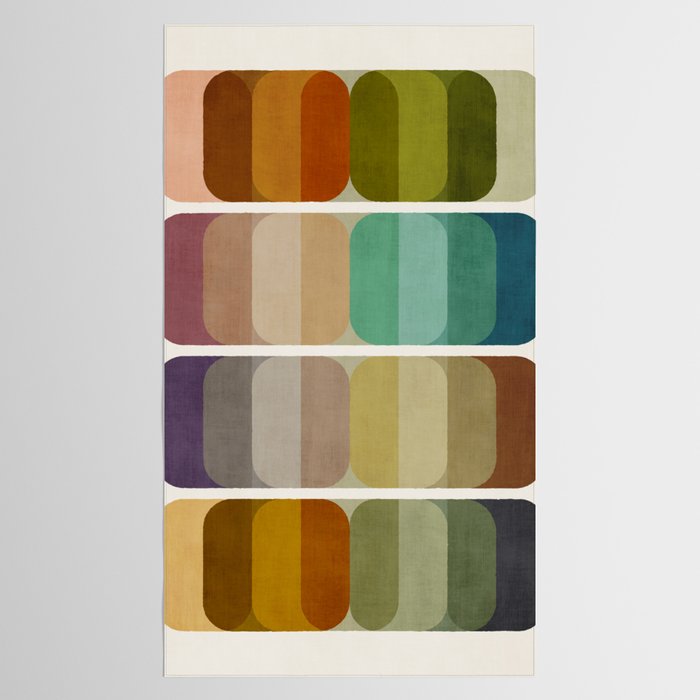 Earth Tones Modern MCM Colorful Art Tablecloth Gallery Image 2