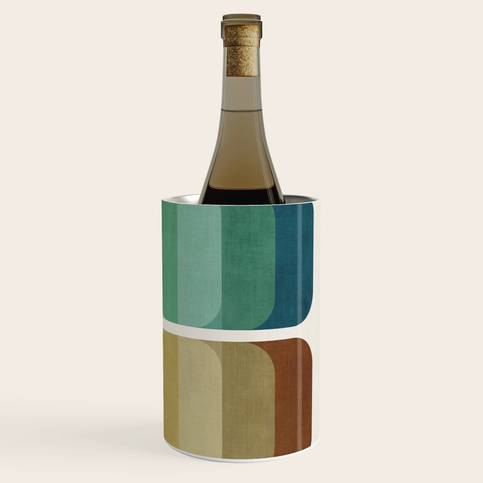 Earth Tones Modern MCM Colorful Art Wine Chiller Gallery Image 3
