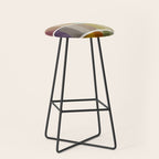 Earth Tones Modern MCM Colorful Art Stool Gallery Image 1