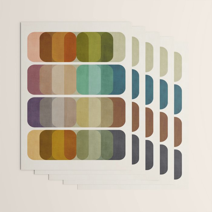 Earth Tones Modern MCM Colorful Art Wrapping Paper Gallery Image 3
