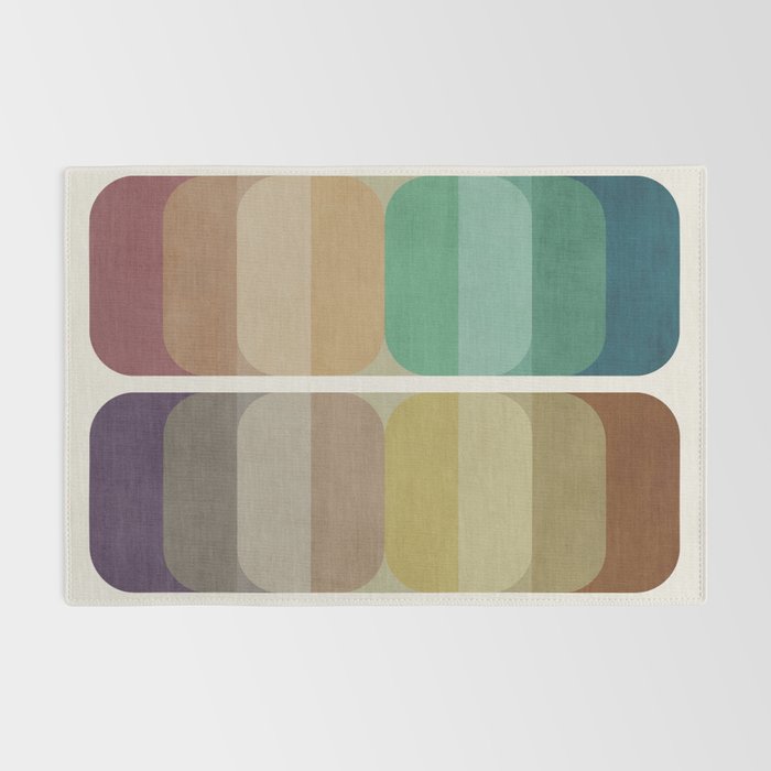 Earth Tones Modern MCM Colorful Art Rug Gallery Image 2