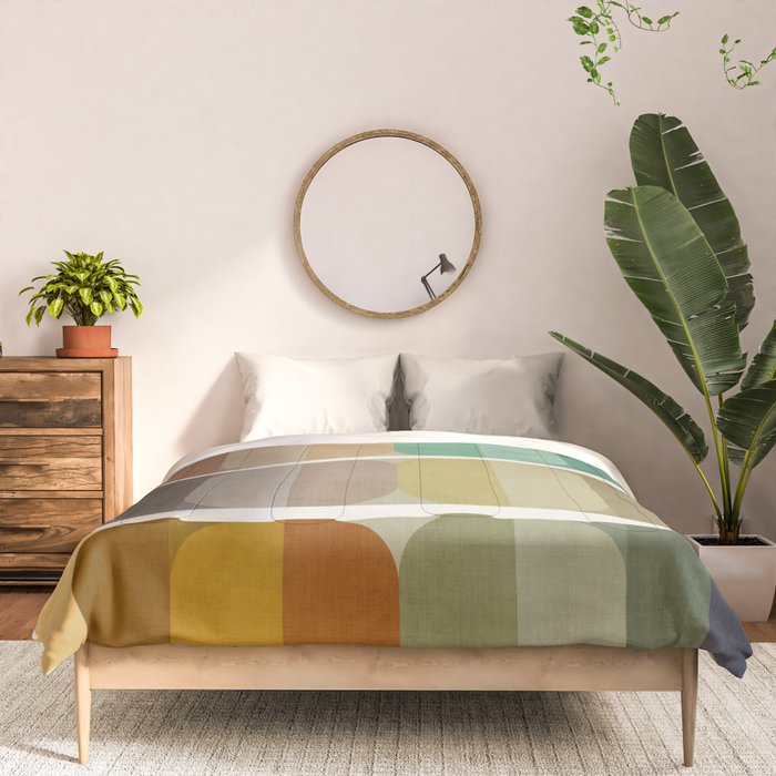 Earth Tones Modern MCM Colorful Art Comforter Gallery Image 3