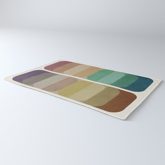Earth Tones Modern MCM Colorful Art Rug Gallery Image 3