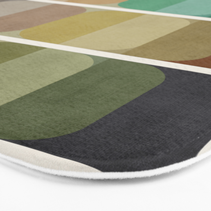 Earth Tones Modern MCM Colorful Art Bath Mat Gallery Image 3