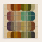 Earth Tones Modern MCM Colorful Art Wood Wall Art Gallery Image 1