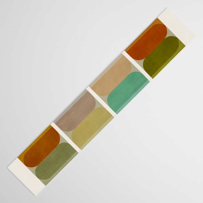 Earth Tones Modern MCM Colorful Art Table Runner Gallery Image 3