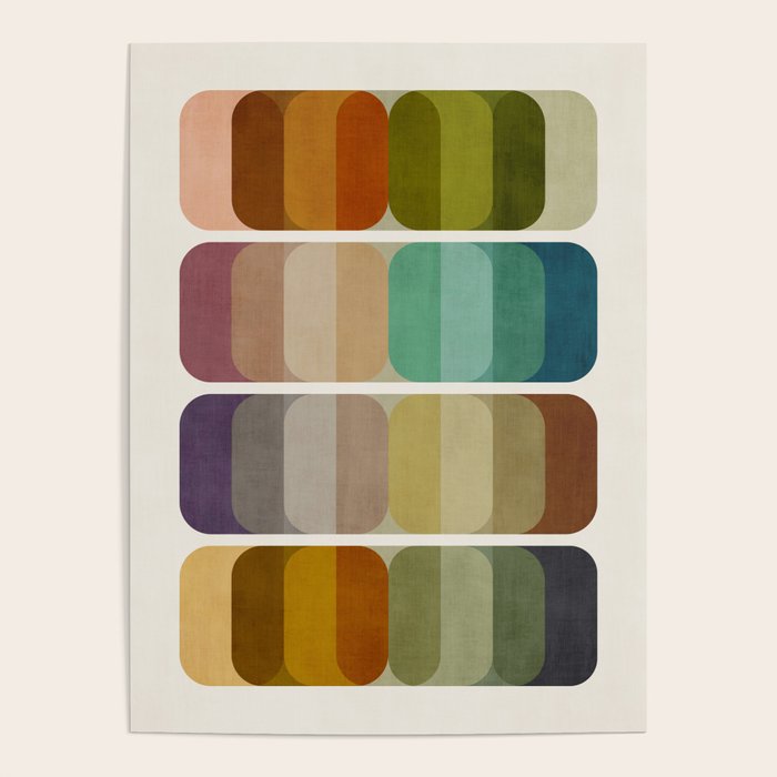 Earth Tones Modern MCM Colorful Art Poster Gallery Image 4