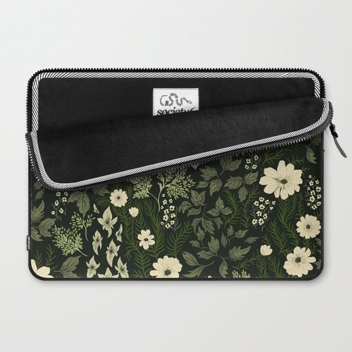 Woodland Nouveau Pattern Forest Green Laptop Sleeve Gallery Image 2