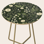 Woodland Nouveau Pattern Forest Green Side Table Gallery Image 2