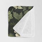 Woodland Nouveau Pattern Forest Green Throw Blanket Gallery Image 3