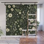 Woodland Nouveau Pattern Forest Green Wall Mural Gallery Image 1