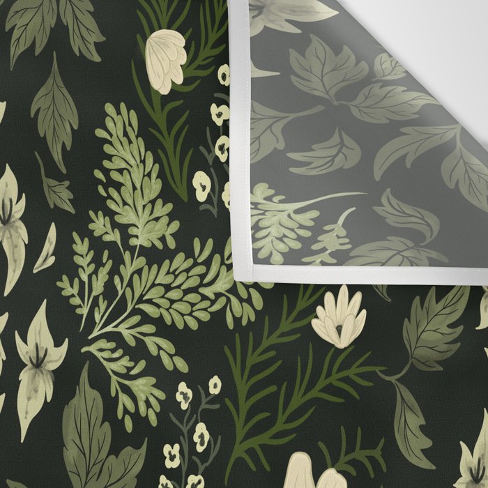 Woodland Nouveau Pattern Forest Green Wall Tapestry Gallery Image 3