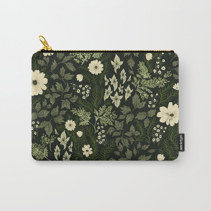 Woodland Nouveau Pattern Forest Green Carry All Pouch Gallery Image 1