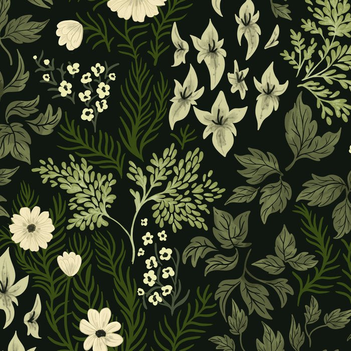Woodland Nouveau Pattern Forest Green Coffee Mug Gallery Image 2