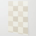 Neutral Minimal Flux Check Irregular Organic Grid Pattern in Pale Beige and Cream Tones Wallpaper Gallery Image 2