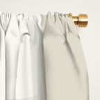 Neutral Minimal Flux Check Irregular Organic Grid Pattern in Pale Beige and Cream Tones Window Curtain Gallery Image 2