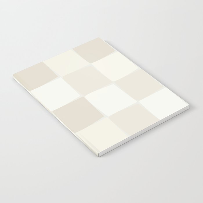 Neutral Minimal Flux Check Irregular Organic Grid Pattern in Pale Beige and Cream Tones Notebook Gallery Image 2
