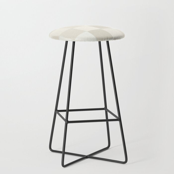 Neutral Minimal Flux Check Irregular Organic Grid Pattern in Pale Beige and Cream Tones Stool Gallery Image 1