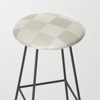 Neutral Minimal Flux Check Irregular Organic Grid Pattern in Pale Beige and Cream Tones Stool Gallery Image 2