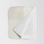 Neutral Minimal Flux Check Irregular Organic Grid Pattern in Pale Beige and Cream Tones Throw Blanket Gallery Image 3
