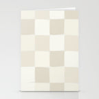 Neutral Minimal Flux Check Irregular Organic Grid Pattern in Pale Beige and Cream Tones Stationery Card Gallery Image 2
