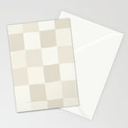 Neutral Minimal Flux Check Irregular Organic Grid Pattern in Pale Beige and Cream Tones Stationery Card Gallery Image 2