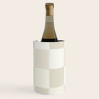 Neutral Minimal Flux Check Irregular Organic Grid Pattern in Pale Beige and Cream Tones Wine Chiller Gallery Image 1