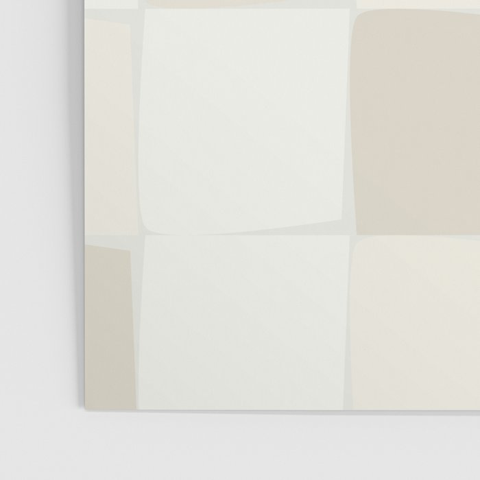 Neutral Minimal Flux Check Irregular Organic Grid Pattern in Pale Beige and Cream Tones Poster Gallery Image 3