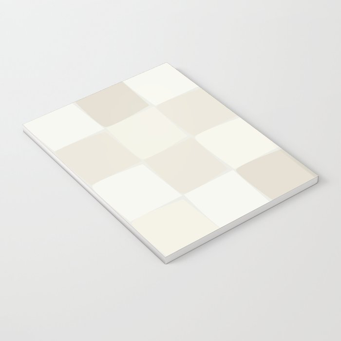 Neutral Minimal Flux Check Irregular Organic Grid Pattern in Pale Beige and Cream Tones Notebook Gallery Image 3