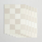 Neutral Minimal Flux Check Irregular Organic Grid Pattern in Pale Beige and Cream Tones Wrapping Paper Gallery Image 3