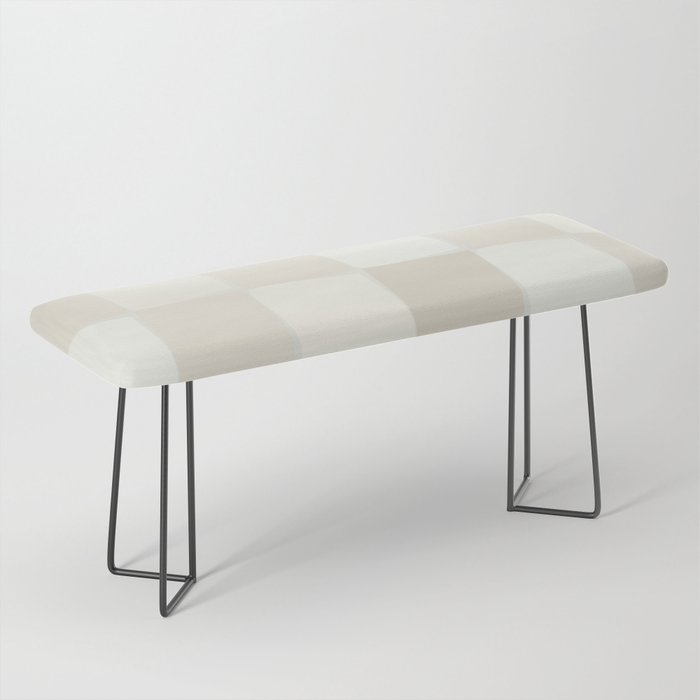Neutral Minimal Flux Check Irregular Organic Grid Pattern in Pale Beige and Cream Tones Bench Gallery Image 1